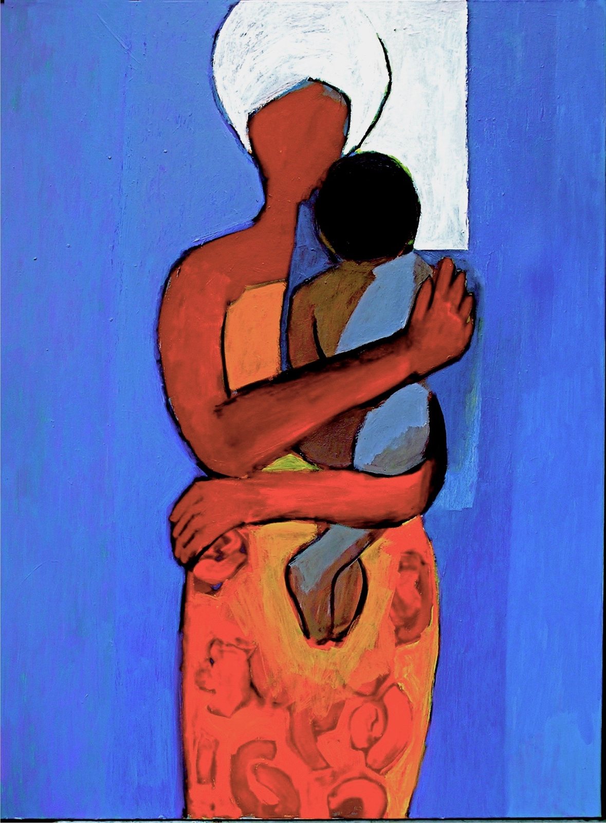 African Mother and Child, acrylic on canvas by Betsie Molinsky