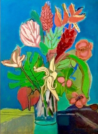 Bird of Paradise and Friends, acrylic on canvas by Betsie Molinsky