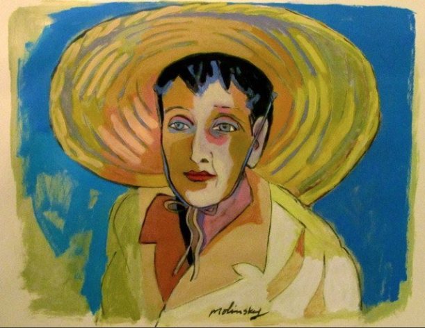 Brimmed Hat', acrylic on paper by Betsie Molinsky