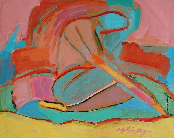 Dreaming, acrylic on paper by Betsie Molinsky