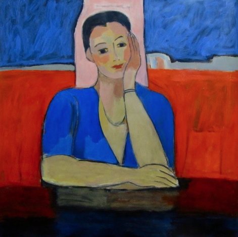 Gallery Owner, framed 47" x 47" by Betsie Molinsky