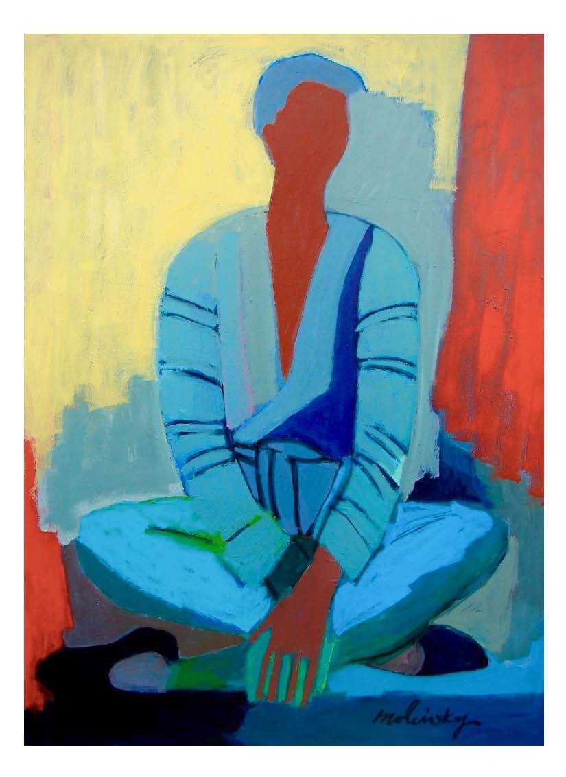 Seated Woman with Crossed Legs, (self portrait) by Betsie Molinsky