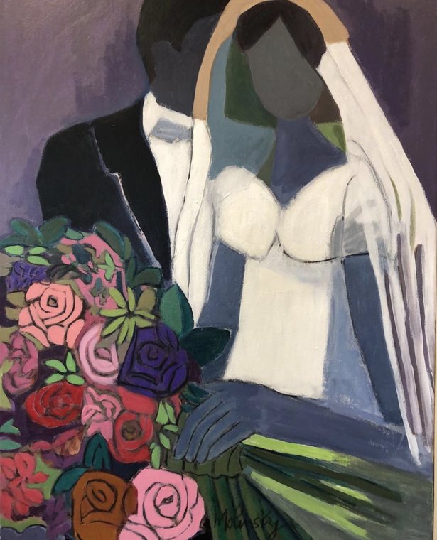 Bride and Groom, acrylic on canvas