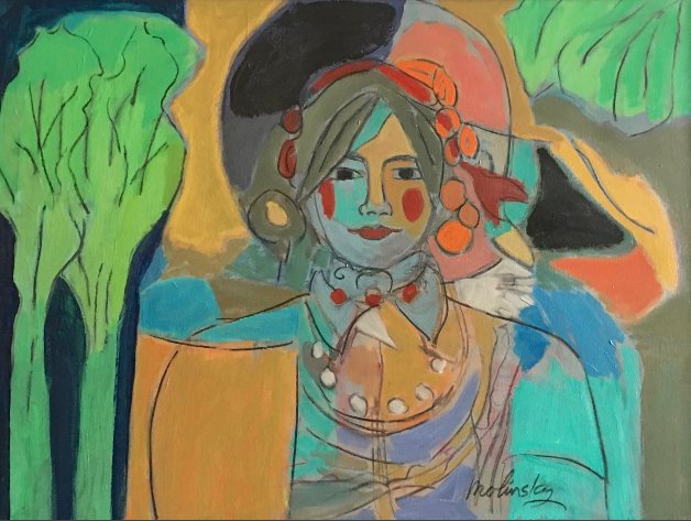 Chapeau, acrylic on canvas