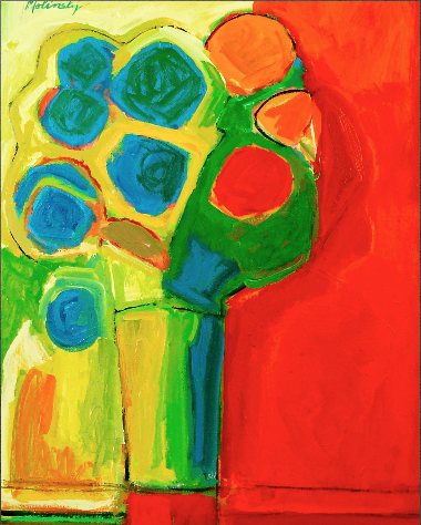 Flowers in a Vase, acrylic on canvas