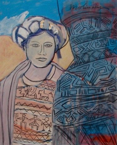 Guatemalan School Girl (Study), acrylic on canvas