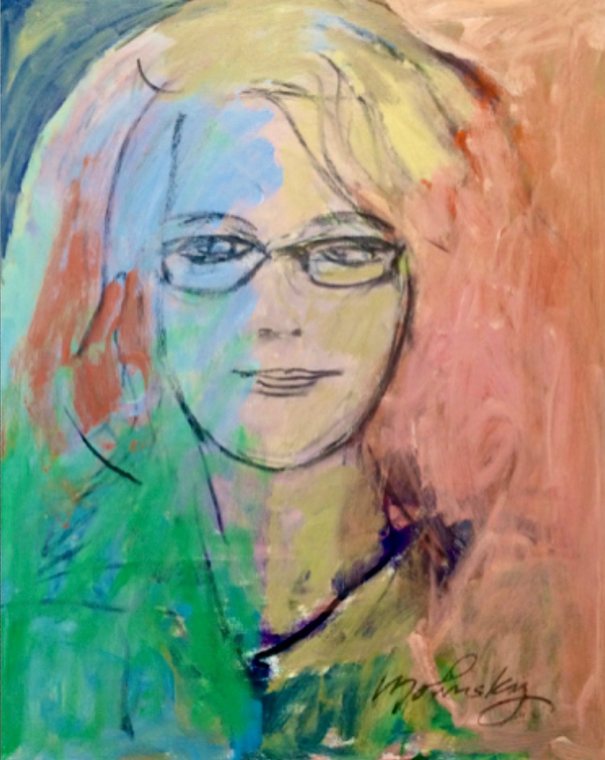 Portrait Maria Gossard, acrylic on canvas