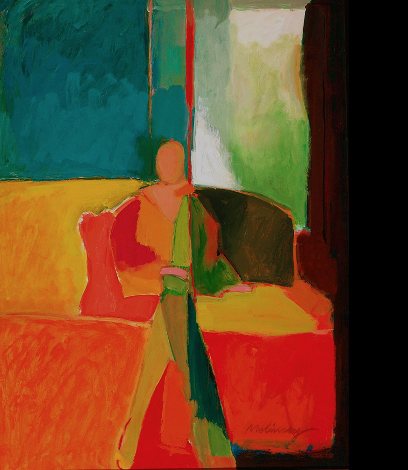 Seated Figure on Couch, acrylic on canvas