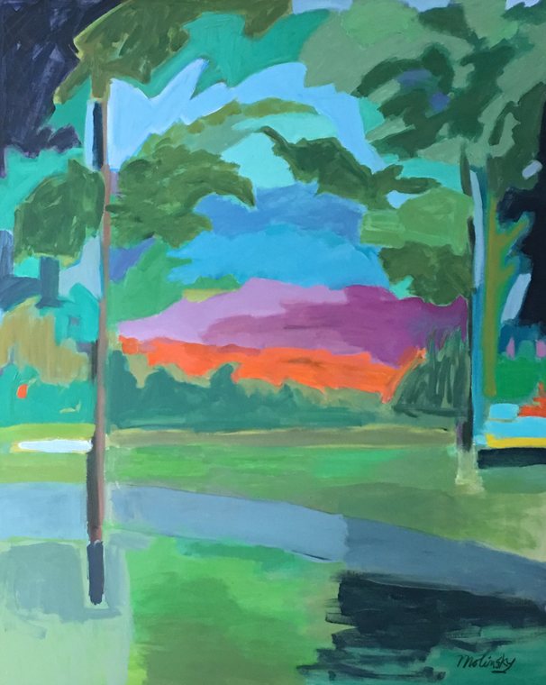 Sunset, acrylic on canvas