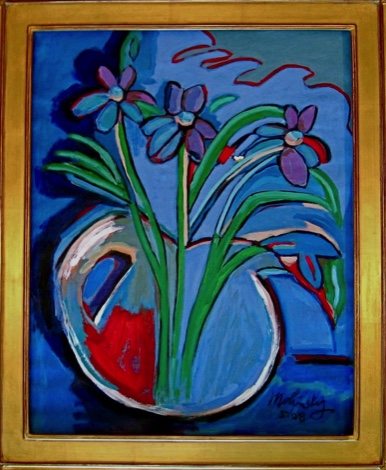 Tulips in a Pitcher, acrylic on canvas