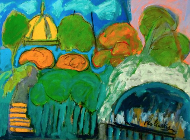 Under the Dome, acrylic on canvas